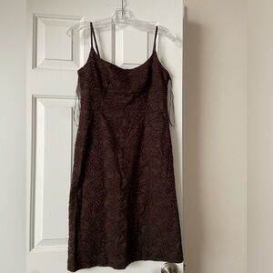 Ann Taylor cute espresso brown eyelet little dress